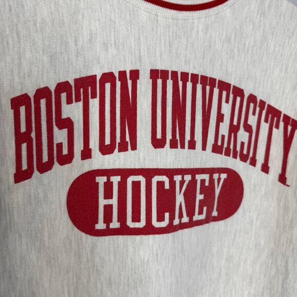 Vintage Boston College Sweater Gray Champion Reverse Weave Sweatshirt Sz M - Picture 9 of 11